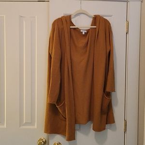 Long hooded brown sweater